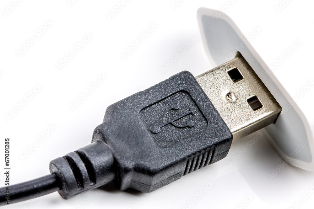 USB cable, isolated on white USB cable, isolated on white