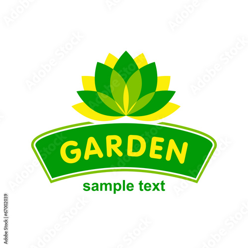 Garden label design with flower