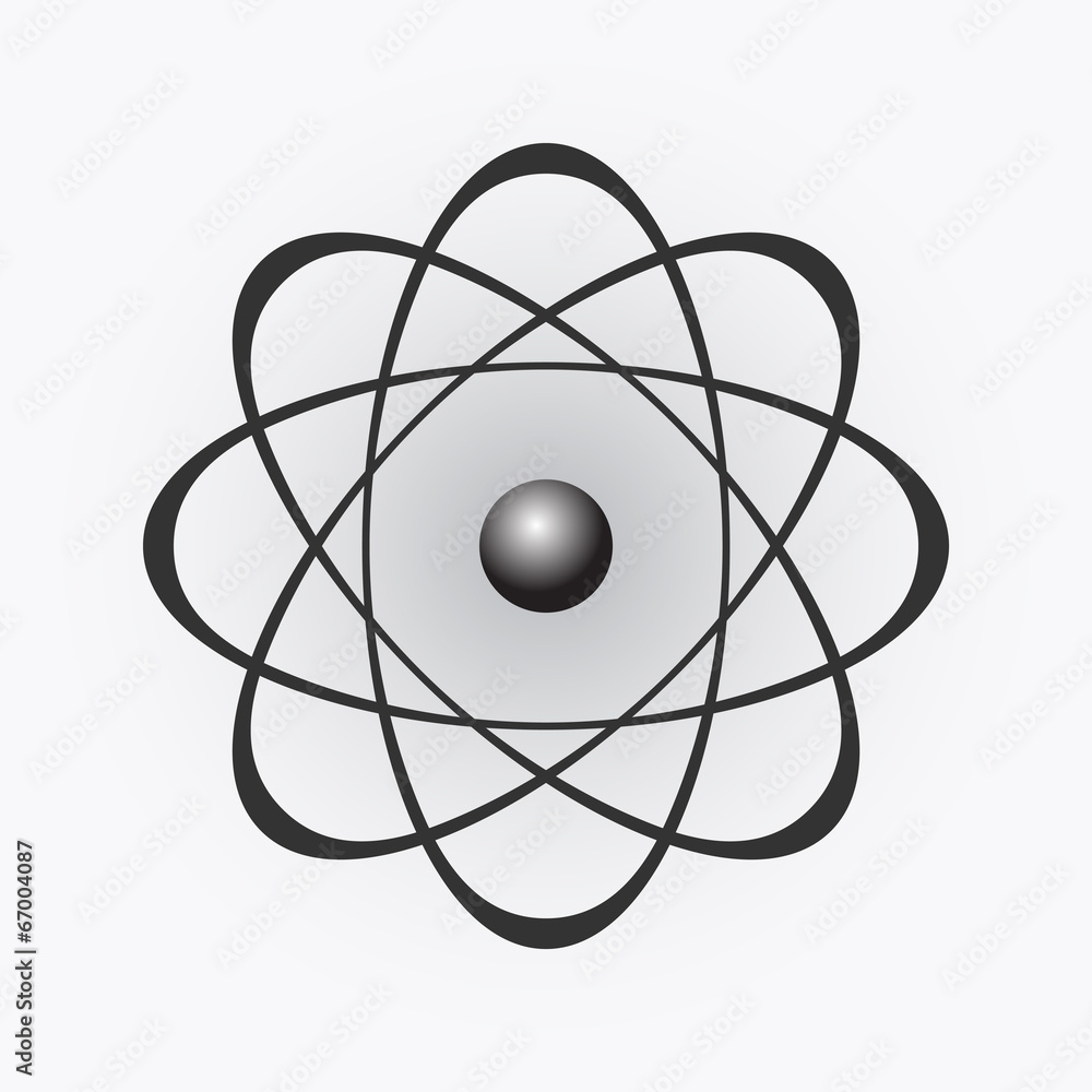 Abstract model of the atom on light gradient background Abstract model of the atom on light gradient background