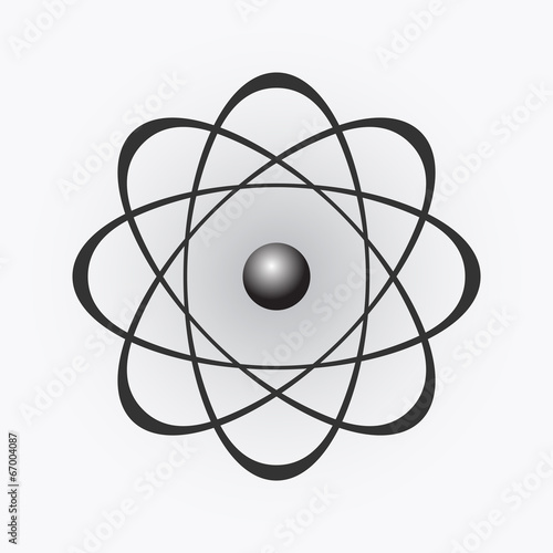 Abstract model of the atom on light gradient background