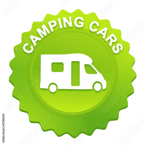 camping cars sur bouton web denté vert