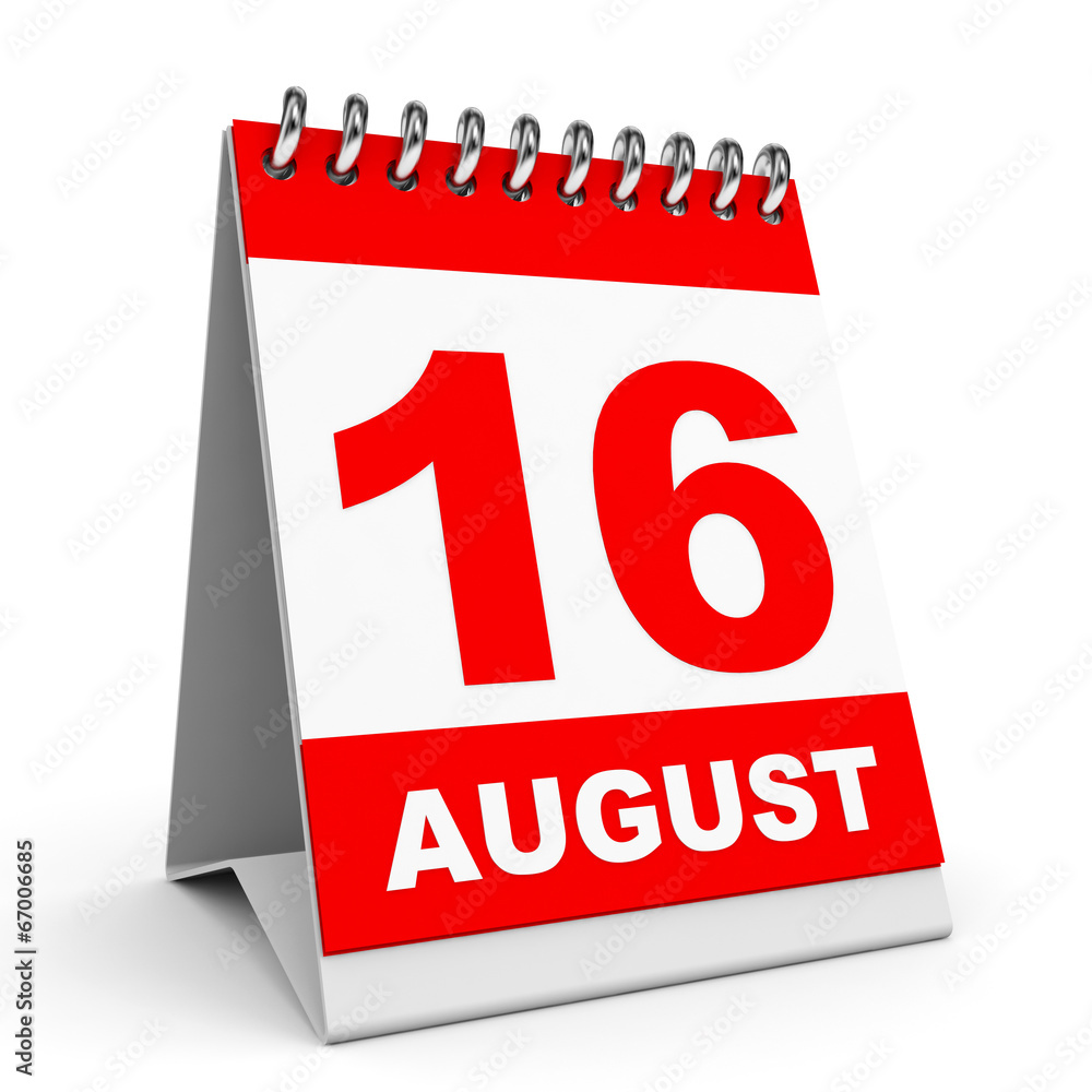 Calendar. 16 August. Calendar. 16 August.