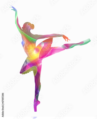 silhouette di ballerina composta da colori #67007286