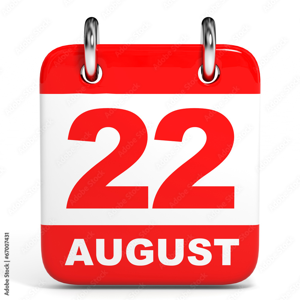 Calendar. 22 August. Calendar. 22 August.