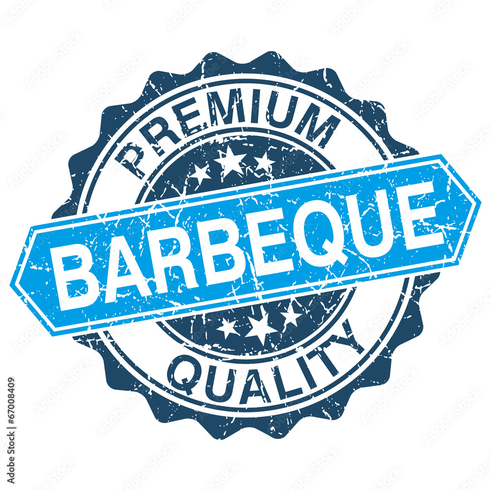 Obraz premium Barbeque grungy stamp isolated on white background