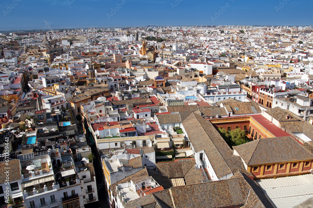 panoramic view of Seville, Andalusia, Spain