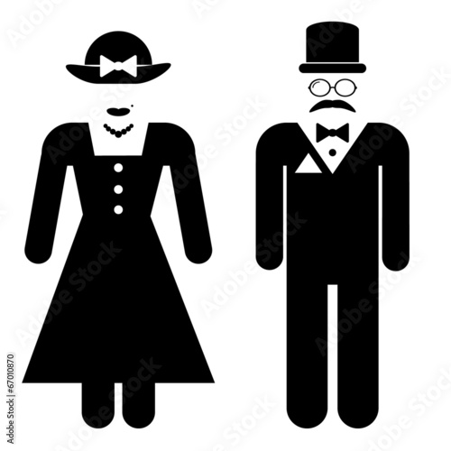 Male and female restroom symbol icons