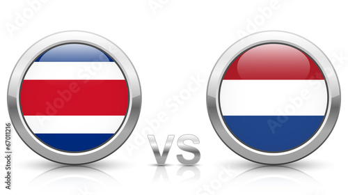 Free Download Costa Rica vs. Netherlands - icons buttons with national flags - GFXLoad
