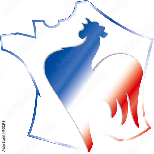 carte de france coq tricolore kazy