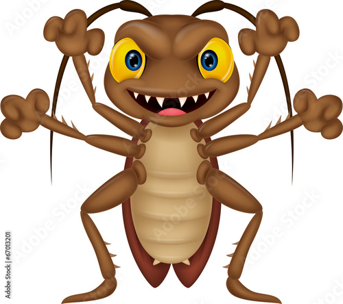 Scary cockroach cartoon