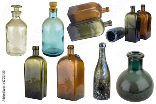 Antiquarian glass bottle