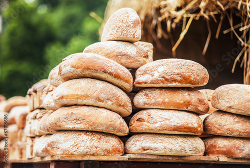 Big loaves of homemade bread