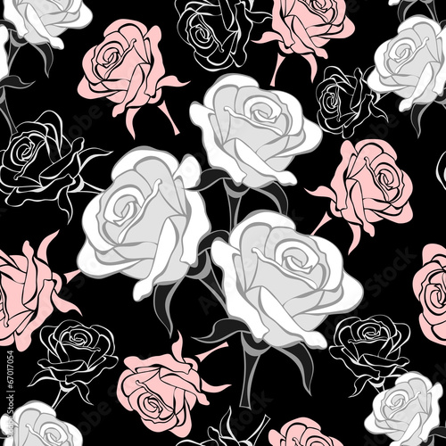 Seamless pattern with roses