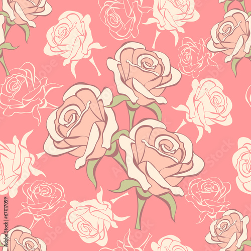 Seamless pattern with roses