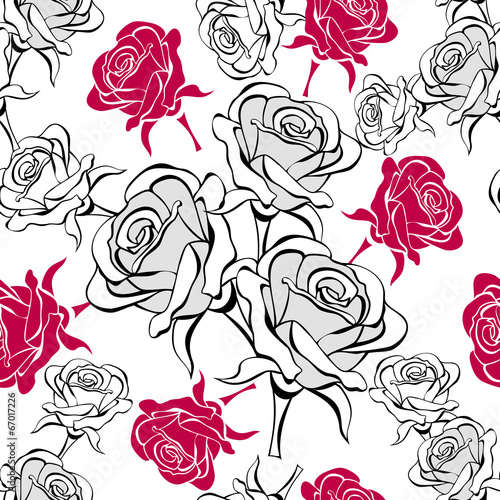 Seamless pattern with roses