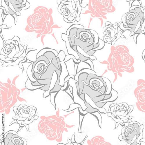 Seamless pattern with roses
