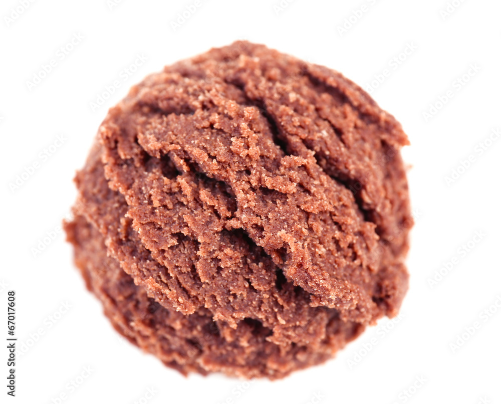 Chocolate ice cream  isolated on white