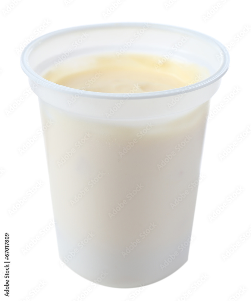 Glass of yogurt isolated on white Glass of yogurt isolated on white