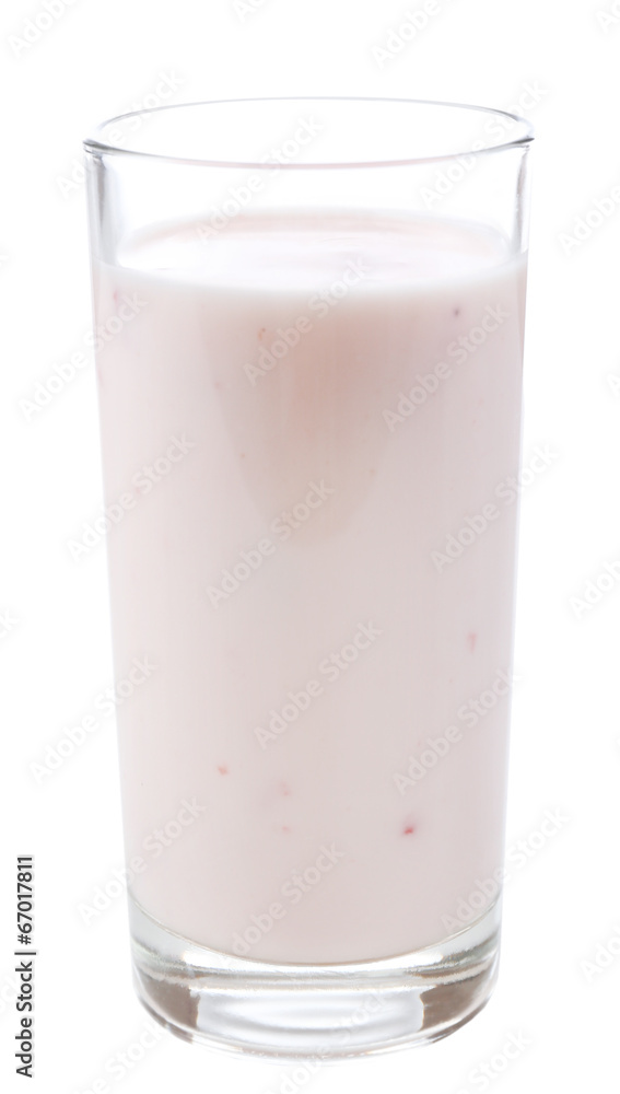 Glass of yogurt isolated on white Glass of yogurt isolated on white