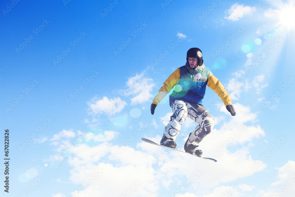 Snowboarder in jump