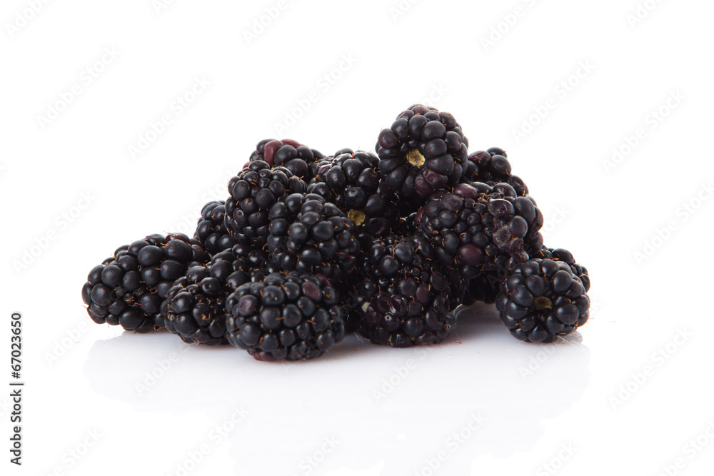 Sweet blackberries isolate on white Sweet blackberries isolate on white