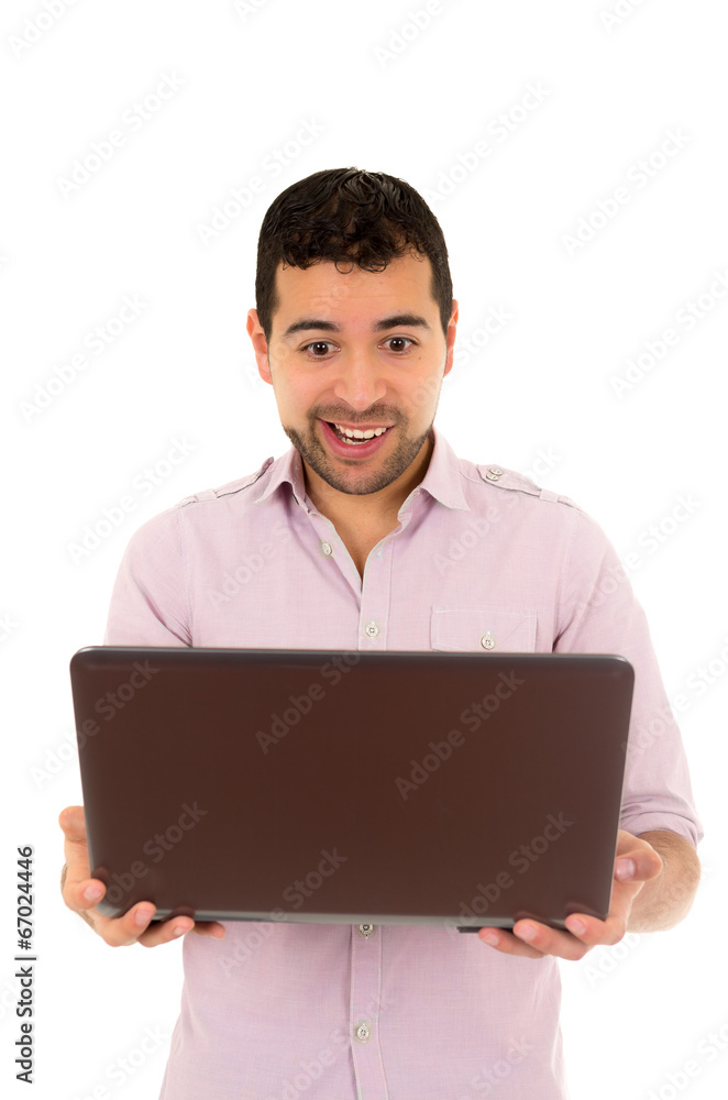 young man with laptop