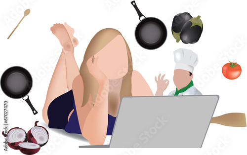 donna davanti al computer