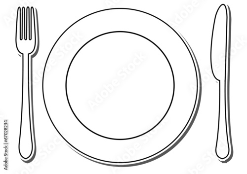 icon of plate, fork and knife