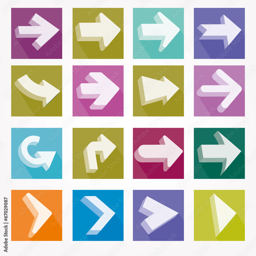 Arrow icons vector illustration shadow Arrow icons vector illustration shadow