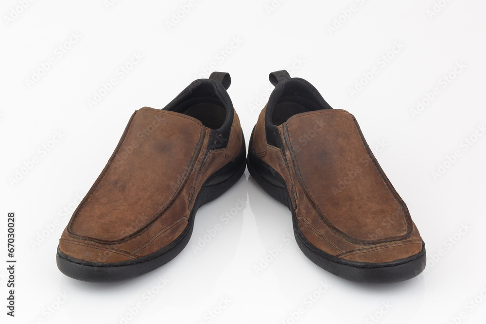 Brown leather men shoes isolated on white background Brown leather men shoes isolated on white background