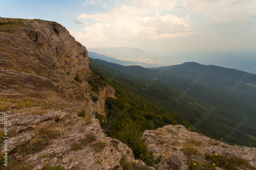 Naklejka premium Majestic sunset in the mountains landscape