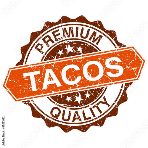 Tacos grungy stamp isolated on white background