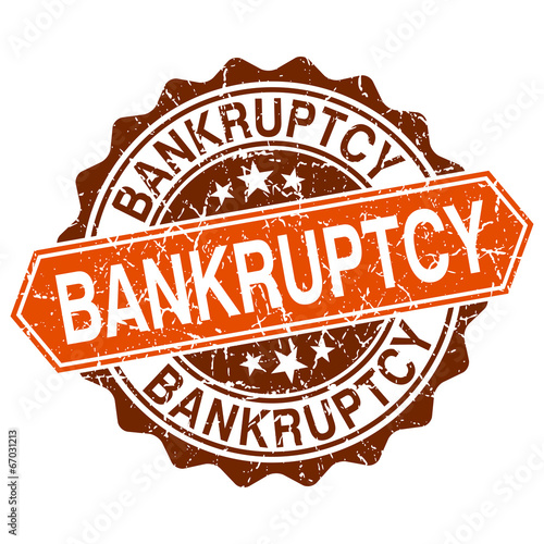 Bankruptcy grungy stamp isolated on white background