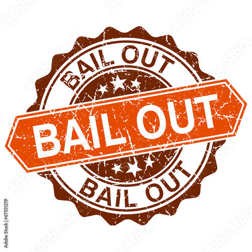 Bail out grungy stamp isolated on white background