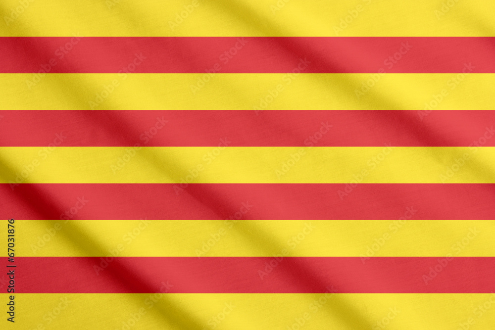 Obraz premium Flag of Catalonia waving