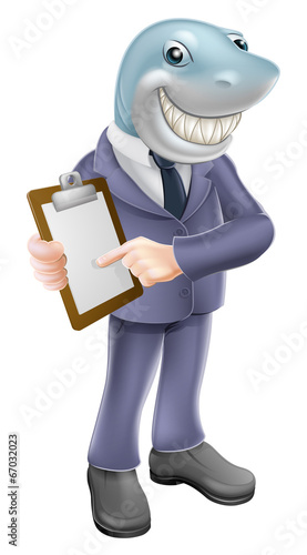 Businessman shark contract