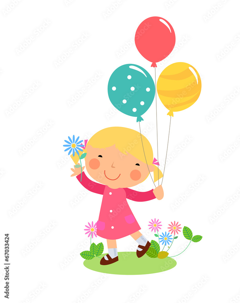 Girl and balloon Girl and balloon