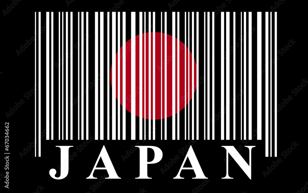 Japan barcode flag, vector