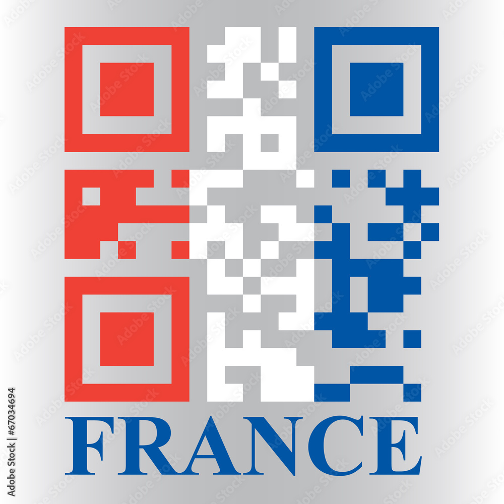 French QR code flag, vector