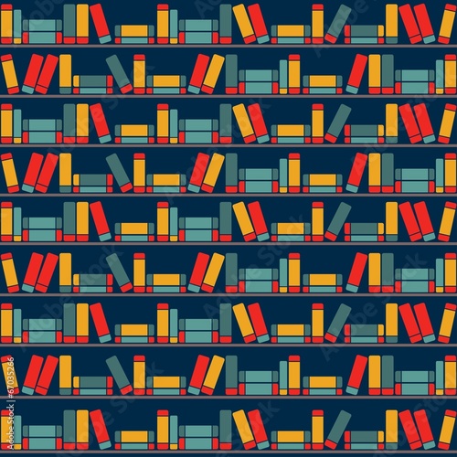 vector book shelf seamless pattern