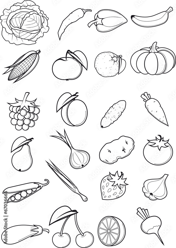 Fototapeta Set of fruits and vegetables