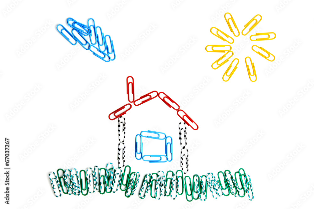 Fototapeta premium paper clips house