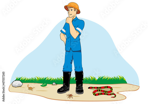 Individual employee with protective boots