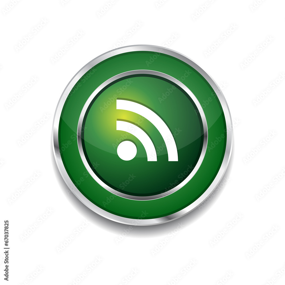 RSS Circular Vector Green Web Icon Button RSS Circular Vector Green Web Icon Button