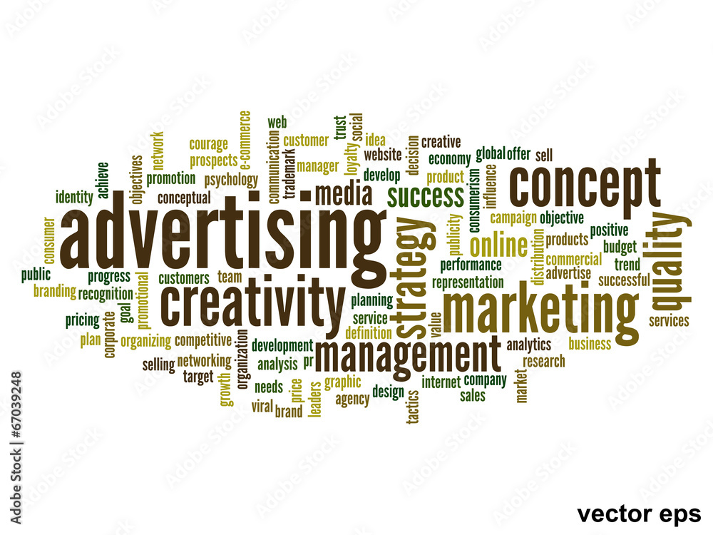Vector conceptual advertising business word cloud Vector conceptual advertising business word cloud