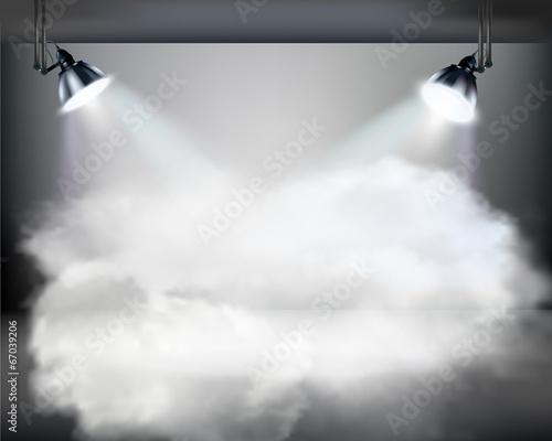 Smoky stage. Vector illustration.