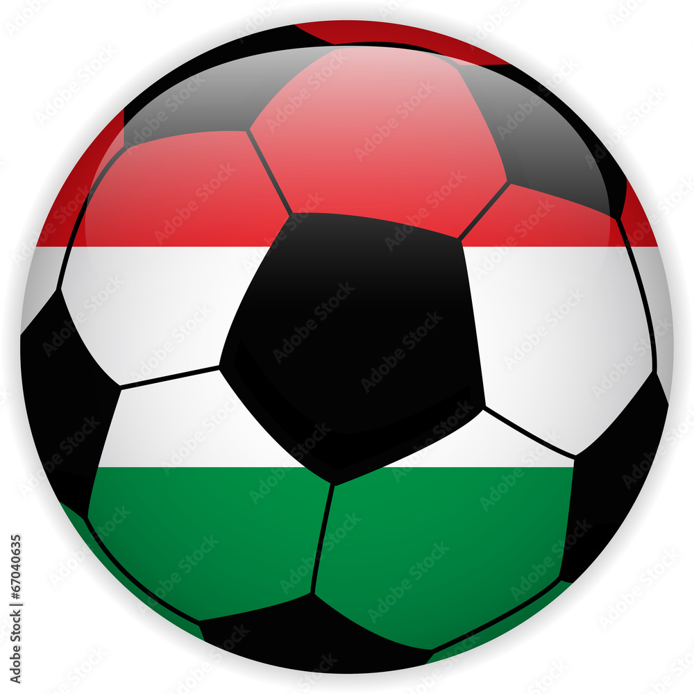 Hungary Flag with Soccer Ball Background Hungary Flag with Soccer Ball Background