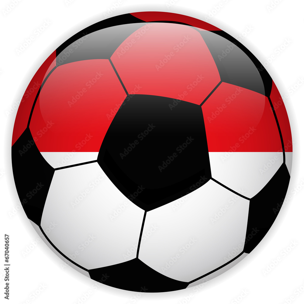 Fototapeta premium Monaco Flag with Soccer Ball Background