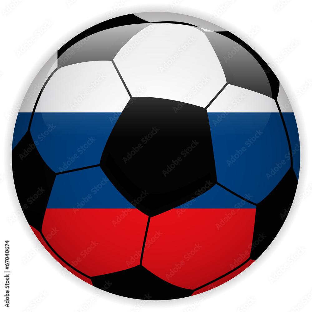 Russia Flag with Soccer Ball Background Russia Flag with Soccer Ball Background