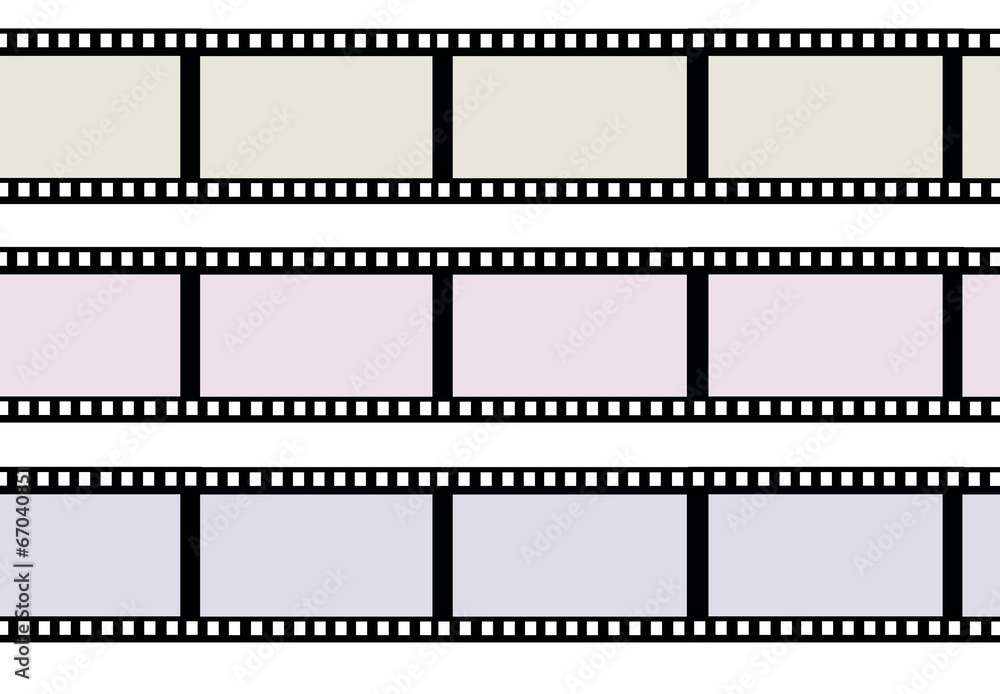 Ribbons of movie film isolated on white Ribbons of movie film isolated on white